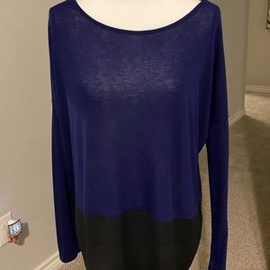 Express Blue and Black Top